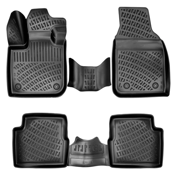 Rizline Fiat 500 Elektrikli 2020 Ve Sonrası 3D Havuzlu Paspas Siyah ürün görseli