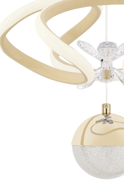 Dekorluna Simon Krem Modern Sarkıt 3 Renk Işık Avize Salon Mutfak Oda Hol Ledli Avize - Resim 3