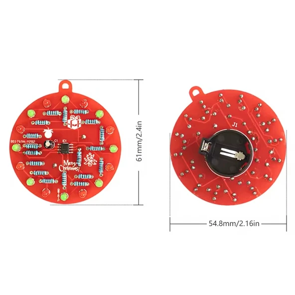 DC 3V LED Işıklı Yılbaşı Ağacı Dekorasyon NE555 Hobi Devresi DIY Lehimleme Kiti - Demonte(Montesiz) - Resim 3