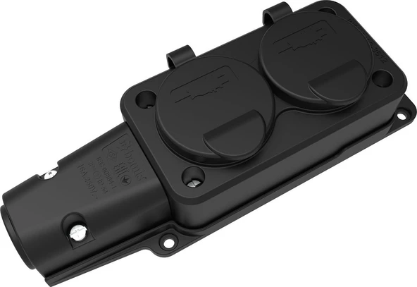 Bemis Kauçuk 2'li İkili Grup Priz 2x16 Amper 220 Volt BK1-1402-3612 ürün görseli 1