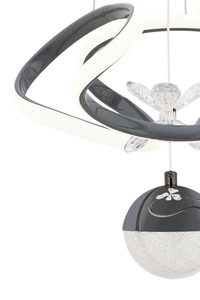 Dekorluna Simon Antrasit Modern Sarkıt 3 Renk Işık Avize Salon Mutfak Oda Hol Ledli Avize - Resim 3