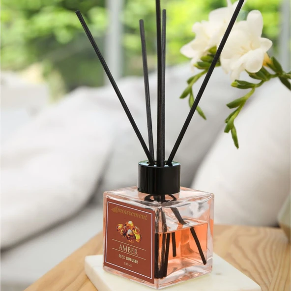 MOUVEMENT Amber Esintisi 100 ml Bambu Çubuklu Oda Kokusu Evinize Lüks Ve Rahatlatıcı Bir Atmosfer Katın - 2