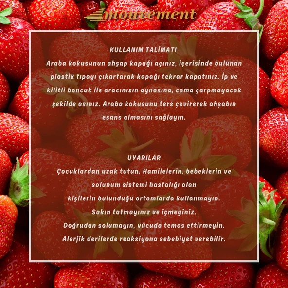 Çilek Bahçesi Oto Kokusu ile Aracınızda Taze ve Tatlı Bir Atmosfer Sağlayın Model - Resim 4
