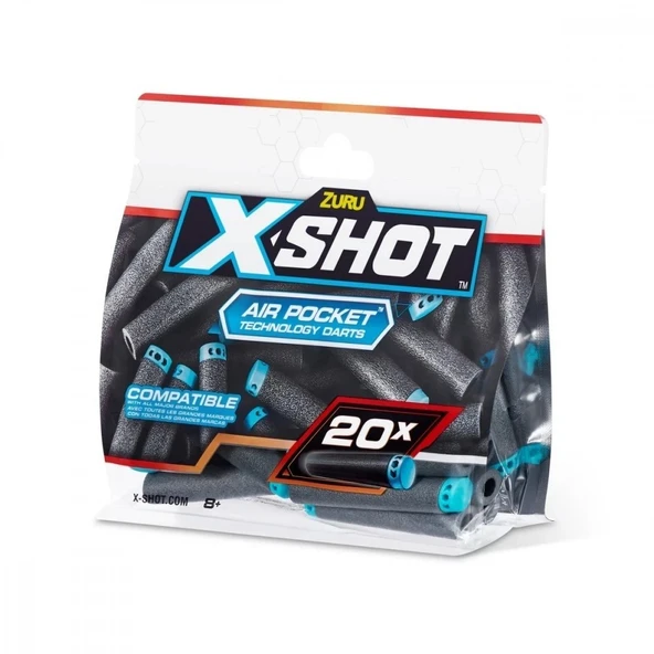 X Shot Excel 20’li Yedek Sünger Dart Paketi | 8 Yaş ve Üzeri Çocuklar İçin Ekstra Atış Gücü ve Uzun - 5