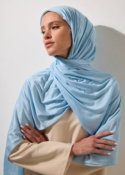 Rabia Z - Bebe Mavi Jarsey Şal - 3