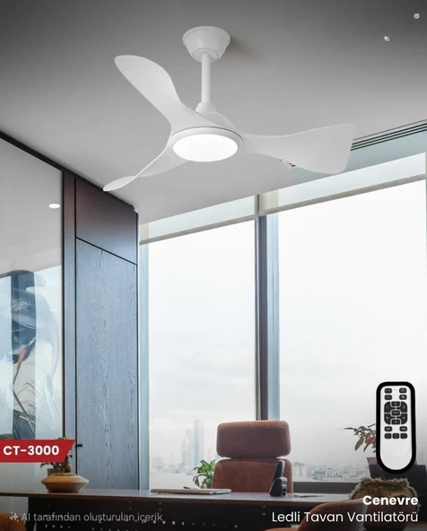 CATA CT-3000 CENEVRE LED TAVAN VANTİLATÖR SESSİZ BEYAZ - 2