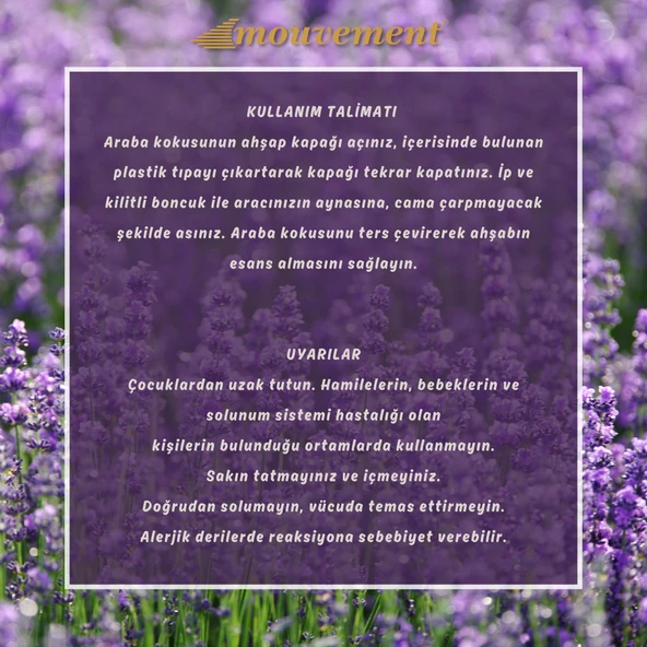 Lavanta Tarlası Oto Kokusu ile Aracınızda Ferahlatıcı ve Dinlendirici Bir Atmosfer Oluşturun - 3