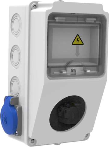 Bemis 1 Adet Ön Delikli 2 Adet Yan 2/16A 220V Prizli Kombinasyon Kutusu IP44 BD1-2101-2020 ürün görseli