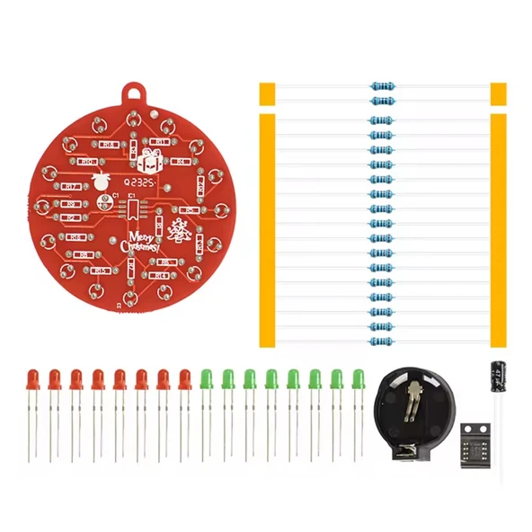 DC 3V LED Işıklı Yılbaşı Ağacı Dekorasyon NE555 Hobi Devresi DIY Lehimleme Kiti - Demonte(Montesiz) - Resim 4