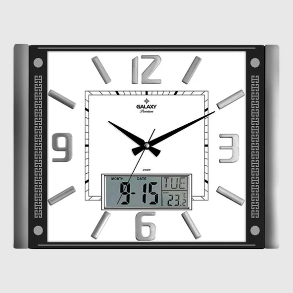 Galaxy T-711-G-2 Premium Termometreli ve Takvimli Duvar Saati