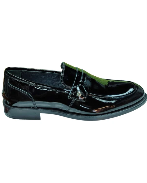 Nevzat Öge 0114-Neolit Erkek Siyah Rugan (40-44) Deri Klasik Ayakkabı