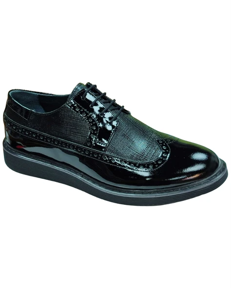 Nevzat Öge 01008-Eva Erkek Siyah Rugan (40-44) Deri Klasik Ayakkabı - 2