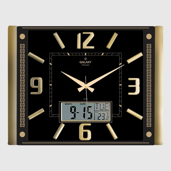 Galaxy T-711-A-1 Premium Termometreli ve Takvimli Duvar Saati
