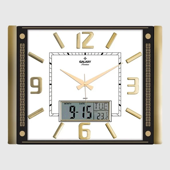 Galaxy T-711-A-2 Premium Termometreli ve Takvimli Duvar Saati ürün görseli 1