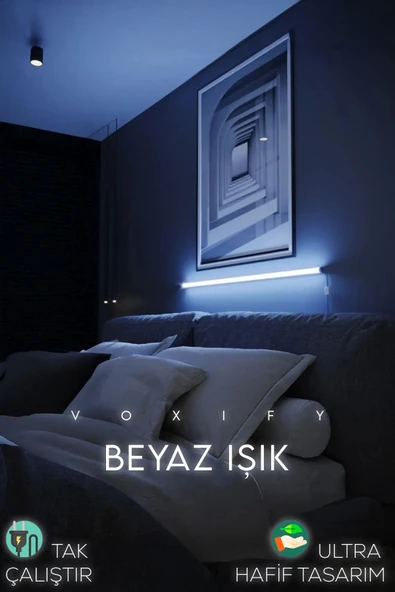 Voxify 1mt Ambiyans Aydınlatma Loş Işık Tak Çalıştır Adaptörlü Oda Aydınlatma Led Stick ürün görseli