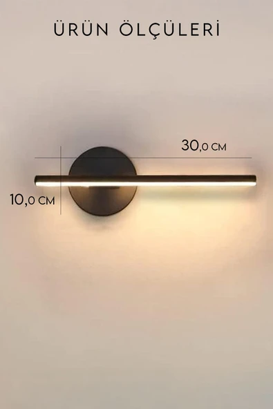 Voxify Kılıç Model Dekoratif Banyo Duvar Ayna Tablo Resim Aydınlatması Led Flüt Aplik Sarı Işık 220w - 3