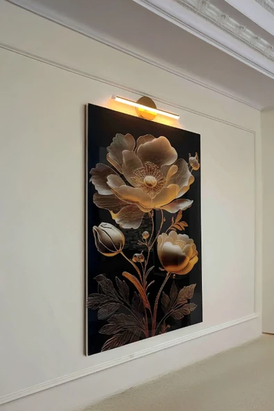 Voxify Modern Kablosuz Tak Çalıştır Ledli Pilli Aplik Banyo Tablo Ayna Aydınlatma Eskitme Gold Pil Dahildir - 2