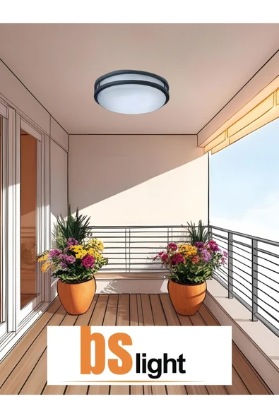ECONA Sıva Üstü Led Armatür, Banyo, Balkon, Salon Tavan Ve Duvar Armatürü Tavana Sıfır 24wat Beyaz - 2