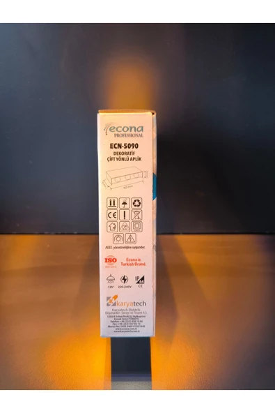 ECONA ÇİFT YÖNLÜ DEKORATİF DUVAR APLİK 12WATT AMBER RENK - 4