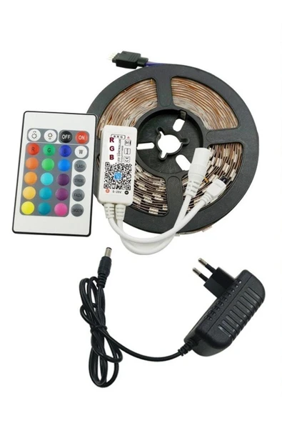 Cata Ct-4557 Rgb Şerit Led Seti 5 Mt Rgb Led 3 Renk + Trafo + Rgb Kumanda Aydnltmdnym-ct-4557