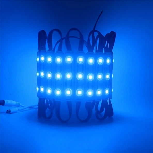 10 Adet 5 Watt MAVİ Işık IP65 Modül Led, 10 Adet Magnetli, Çok Kaliteli Kırmızı Işık Modül Led - 6
