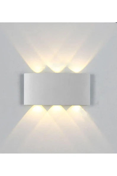 ECONA Beyaz Kasa 6 Watt (10 WATT EŞDEĞER) Gün Işığı Çift Yönlü Iç Ve Dış Mekan Aplik