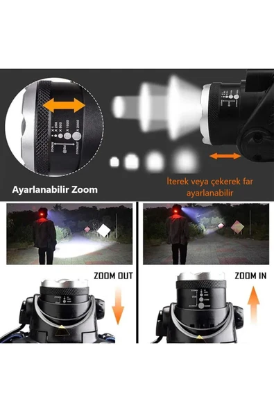 Cata 5 W 3 Modlu Şarjlı Dimlenebilir Poyraz Kafa Lambası - CT-9123 - 4