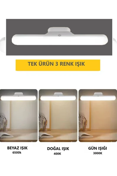 Voxify Şarjlı Mıknatıslı Yapışkanlı Kablosuz Led Spot Aplik Mutfak Tezgah Altı Spot Lamba Işığı 3 Renk - 5