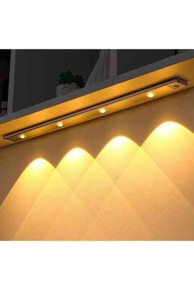 sekizgen led 1 Adet 60 Cm Hareket Sensörlü 3 Renk Usb Şarj Dim Edilebilir Taşınablir Mutfak Gece Lambası Cabinet - 3