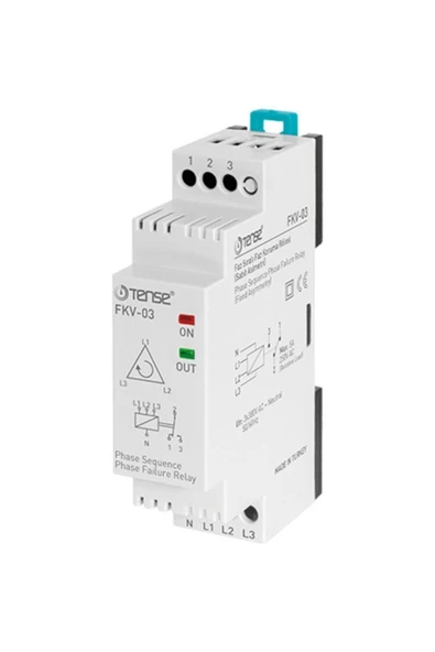 TENSE FKV-03F w-otomat tip Faz Sıralı Faz Koruma Rölesi (%40 Asimetri)