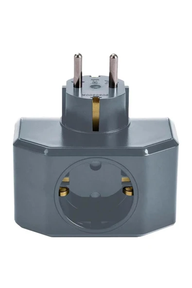 VİKO thestorex Yonca Plus Gri Üçlü Topraklı Priz Star Collection 657515 - 5