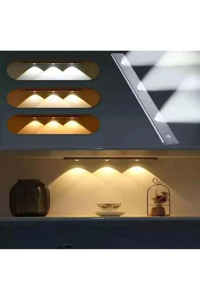 sekizgen led 1 Adet 60 Cm Hareket Sensörlü 3 Renk Usb Şarj Dim Edilebilir Taşınablir Mutfak Gece Lambası Cabinet - 5
