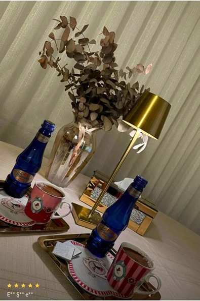 Cata İstanbul Masa Lambası Gold Renk Ct-8437 - 5
