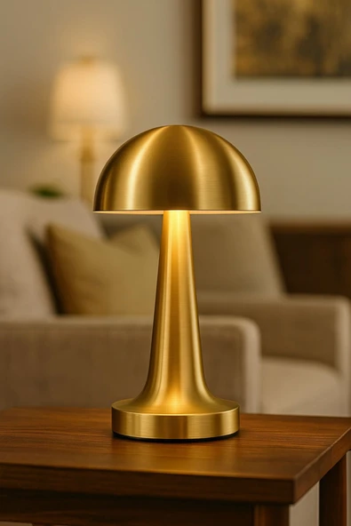 Cata 3 Renk Yanma Modlu Mantar Gold Renk Masa Lambası