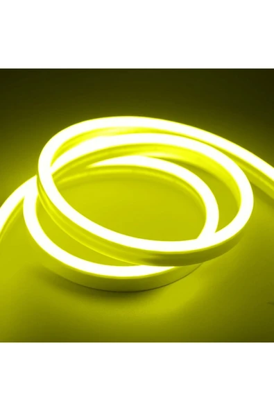 ECONA 12v Limon Sarısı Neon Led 5 Metre Prize Tak Çalıştır Esnek Neon Led Aydınlatma Neon Şerit Led
