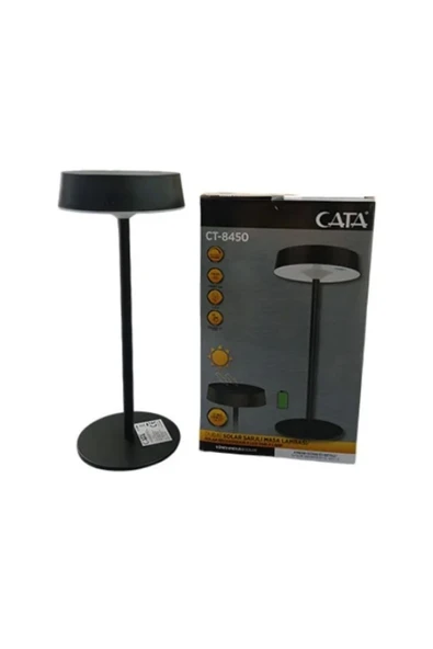 Cata Solar Şarjlı Ledli Dubai Masa Lambası 3 Renk Işık Abajur - 2