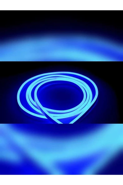 neon led Mutfak Tezgah Arası Neon Led 12v Mavi Renk 1 Mt Şerit Led Trafolu Tak Fişe Calistir - 1