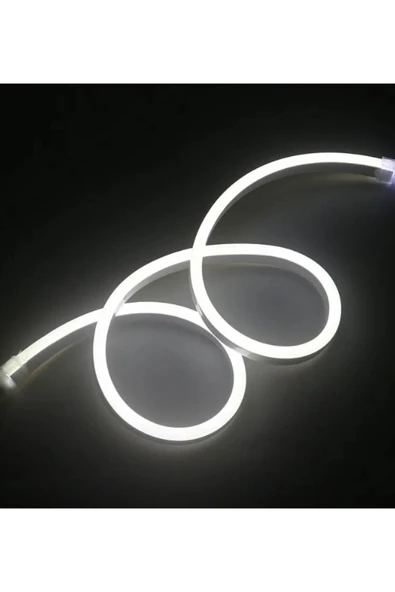 Cata Beyaz Neon Led Tak Çalıştır - 2 Metre Neon Şerit Led Esnek Silikonlu Aydınlatma - 3