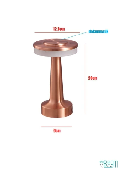 Cata Rose ( Bakır )dokunmatik Şarjlı Led Masa Lambası Ct-8435 - 2