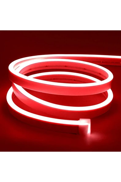 ECONA 12v Kırmızı Neon Led 5 Metre Prize Tak Çalıştır Esnek Neon Led Aydınlatma Neon Şerit Led - 2