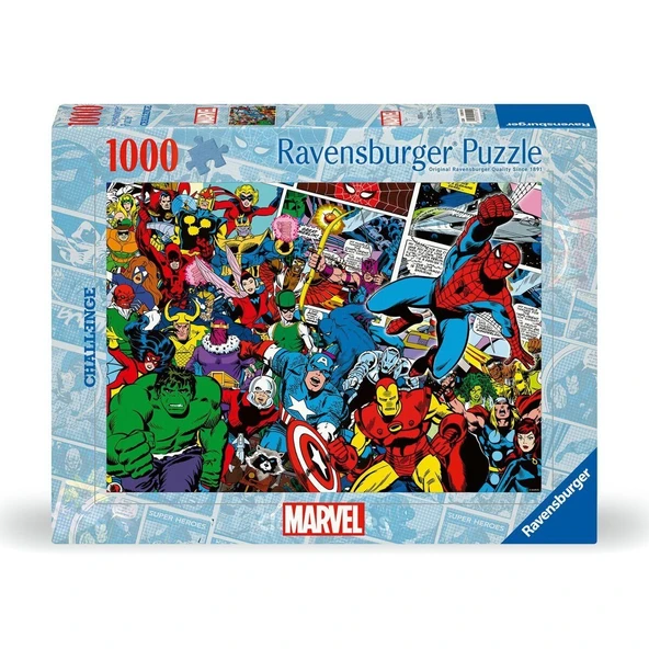 12000510 Challenge Marvel 1000 parça Ravensburger Puzzle - 1