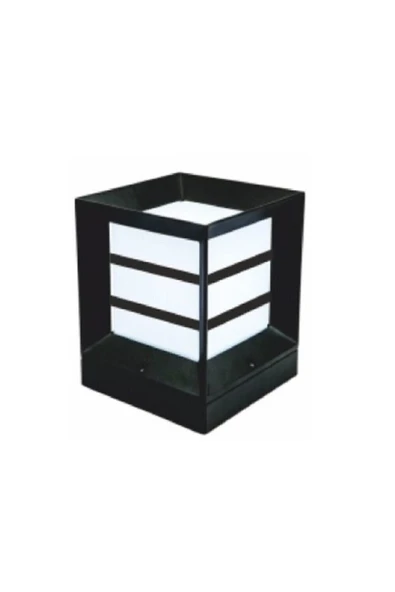 AGS PLASTİK Lamp232 Bahçe Aydınlatma Kare Küp Izgaralı Siyah