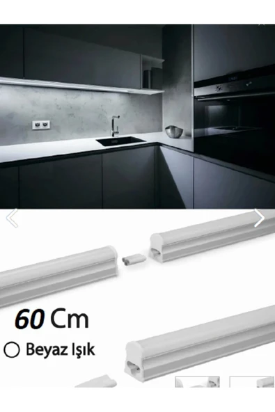 Cata Mutfak Tezgah Aydınlatması-raf Aydınlatması 60cm Led Anahtarlı Set- Beyaz Econa