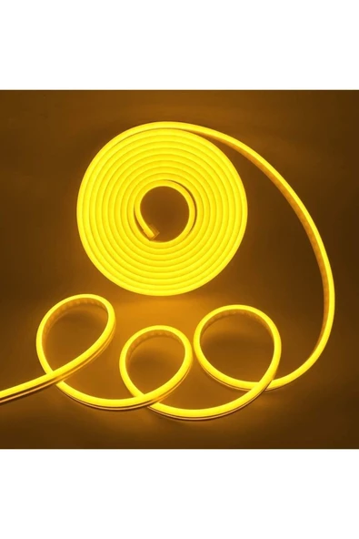 ECONA 12v Amber Neon Led 5 Metre Prize Tak Çalıştır Esnek Neon Led Aydınlatma Neon Şerit Led