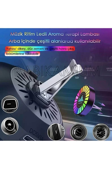Rgb Sese Duyarlı Ritim Animasyonlu Müzik Ekolayzer 22 Ledli Şarjlı Kokulu Led Disk - 3