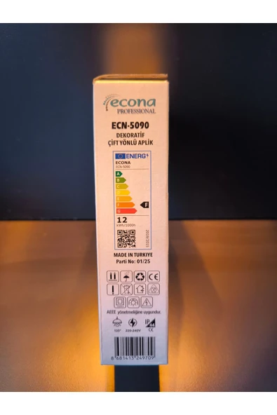 ECONA ÇİFT YÖNLÜ DEKORATİF DUVAR APLİK 12WATT AMBER RENK - 6