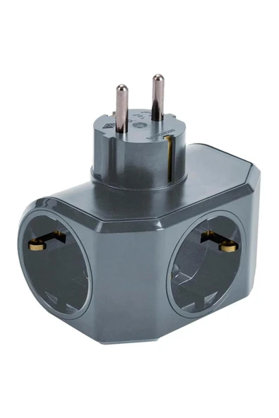 VİKO thestorex Yonca Plus Gri Üçlü Topraklı Priz Star Collection 657515 - 2