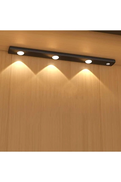 ECONA Şarjlı Slim Cabinet Tezgah Üstü Usb Şarjlı Sensörlü 3 Renk 40 CM 3 LEDLİ - 2