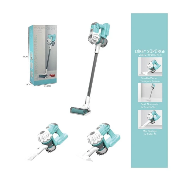 LS8807Q Dikey Elektrik Süpürgesi  Kapalı Kutu Yeşil-Gri  3 in1 - Resim 3