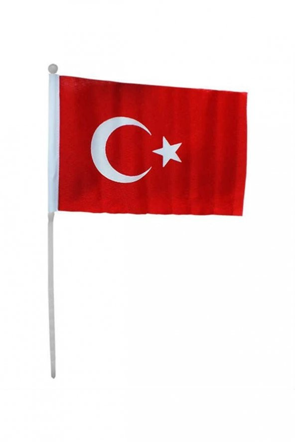 Mashotrend 1 Adet - 20 X 30 Raşel Sopalı Bayrak - Ayyıldız Bayrak - Türk Bayrağı - Sopalı Ayyıldız Bayrak - 3